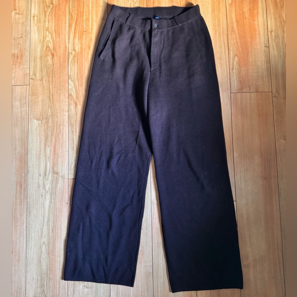 Gap Lightweight CashSoft Tailored Pants M Terra Brown - knit cozy pants